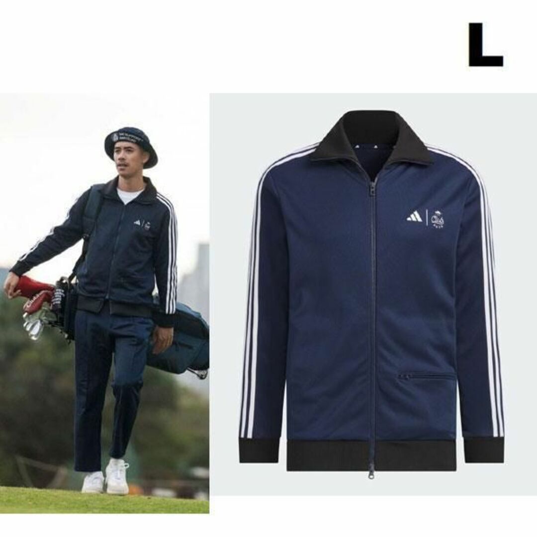 L 新品 adidas Golf×CLUBHAUS トラックジャケット 紺-