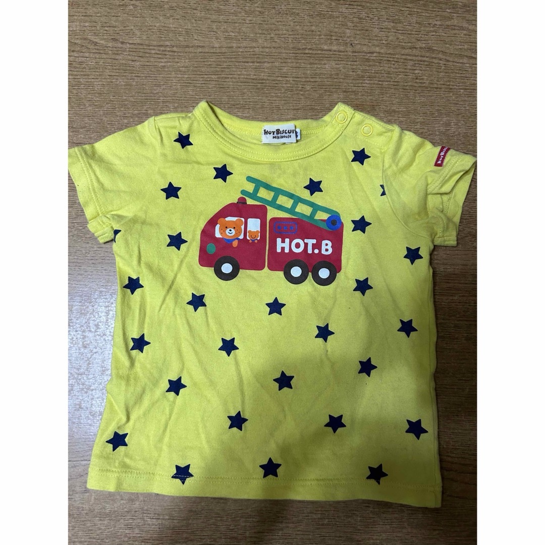 HOT BISCUITS(ホットビスケッツ)のホットビスケッツ　黄色　Tシャツ 80 キッズ/ベビー/マタニティのベビー服(~85cm)(Ｔシャツ)の商品写真