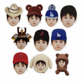 10枚セットステッカー ドジャース【 大谷翔平 少年 子供時代】プロ野球選手-7(記念品/関連グッズ)