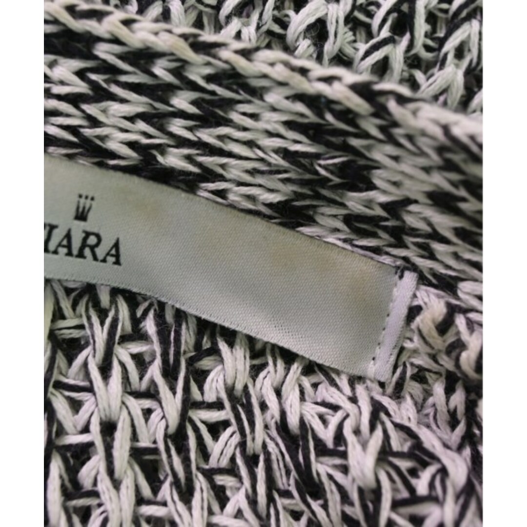 tiara(ティアラ)のTiara ティアラ カーディガン F 白x黒(ミックス) 【古着】【中古】 レディースのトップス(カーディガン)の商品写真