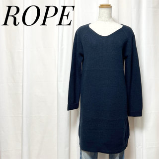 ロペ(ROPE’)のおしゃれ！ROPE ロペ ニット セーター ロングセーター ネイビー M(ニット/セーター)