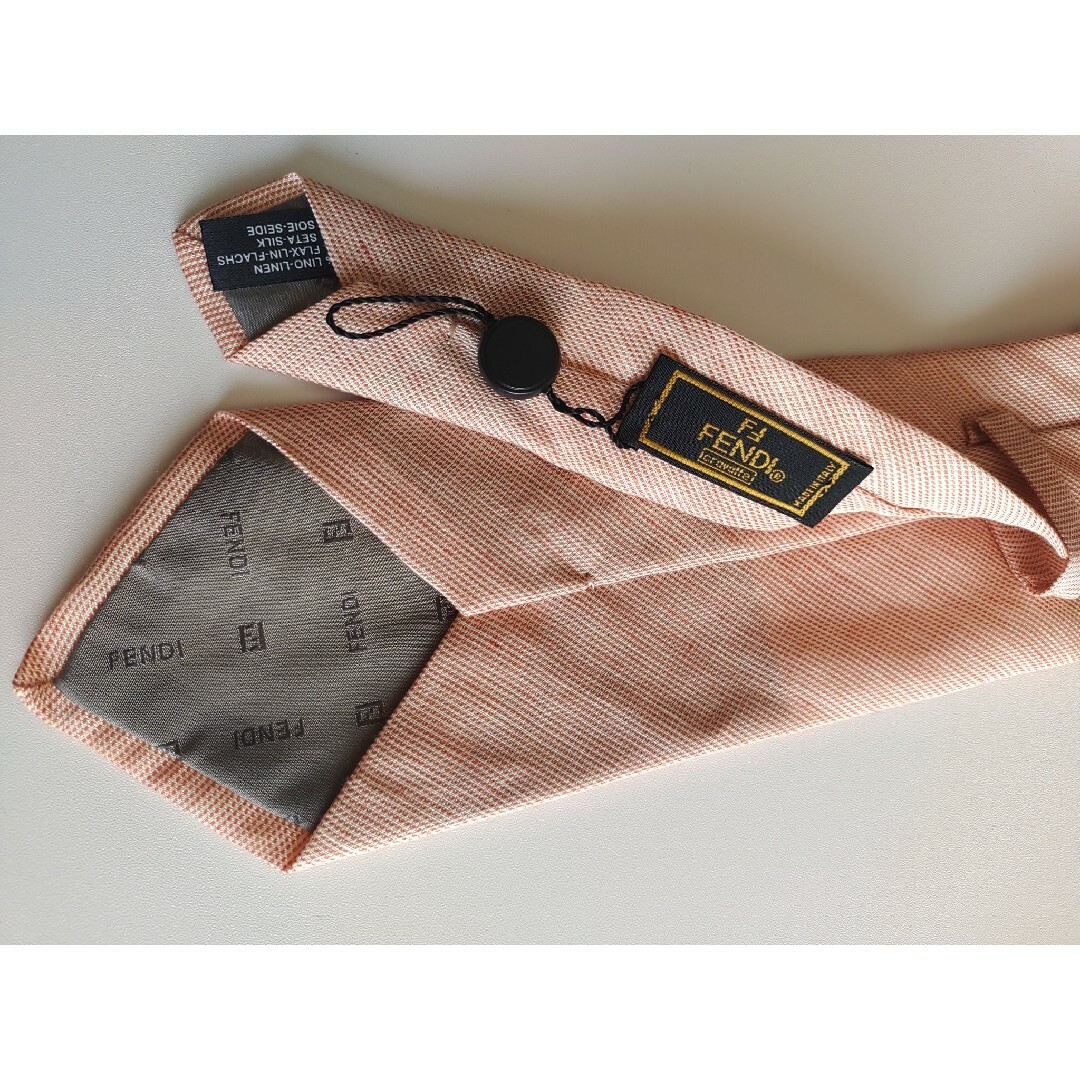 ネクタイ　フェンディ　FENDI　シルク　リネン　ライトピンク メンズのファッション小物(ネクタイ)の商品写真