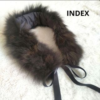 インデックス(INDEX)のINDEX　美品✨　ファーティペット　2WAY　リアルファー　リボン取外し可能(マフラー/ショール)