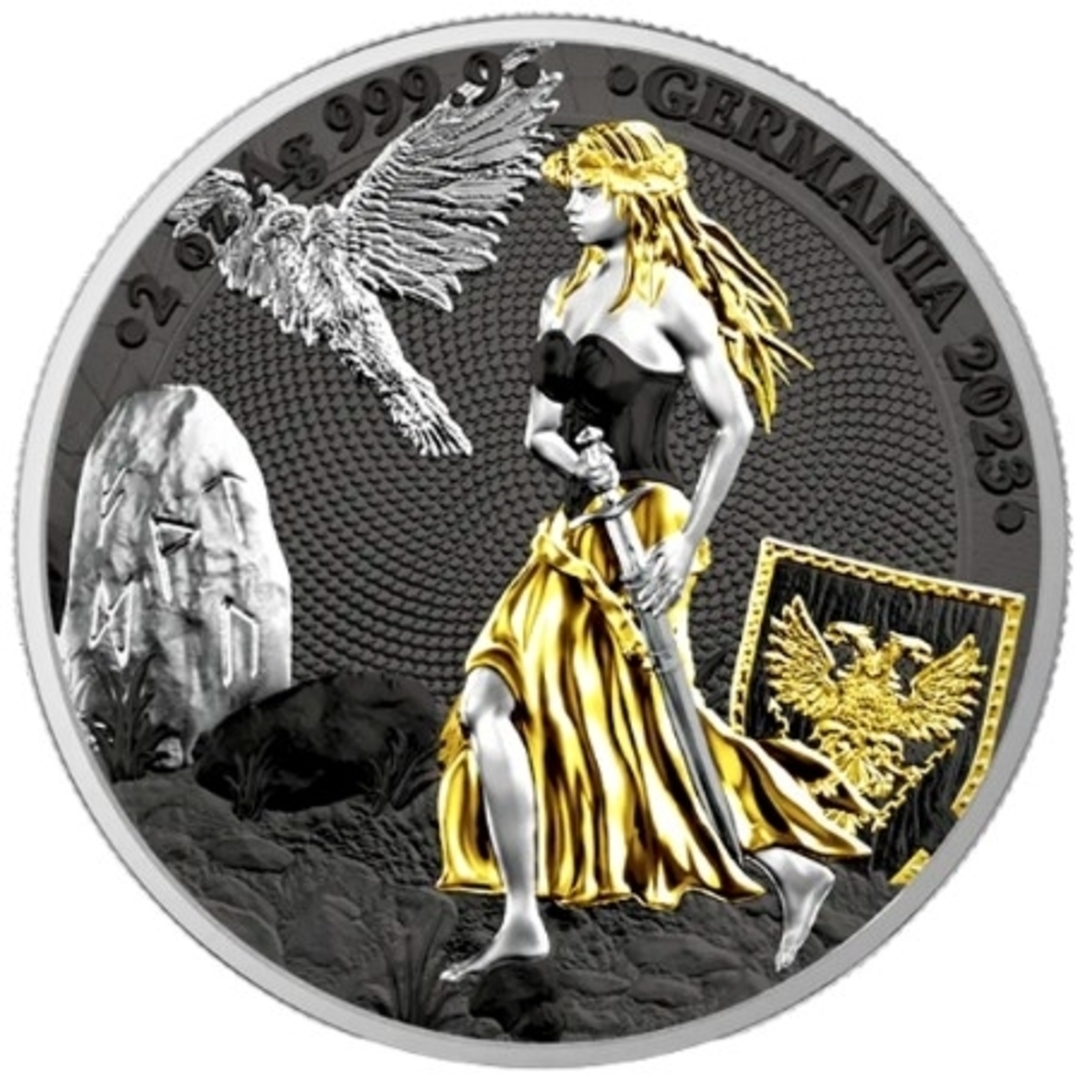 2オンス 2023 ゲルマニア 銀貨 純銀 ANA 世界マネー博覧会記念