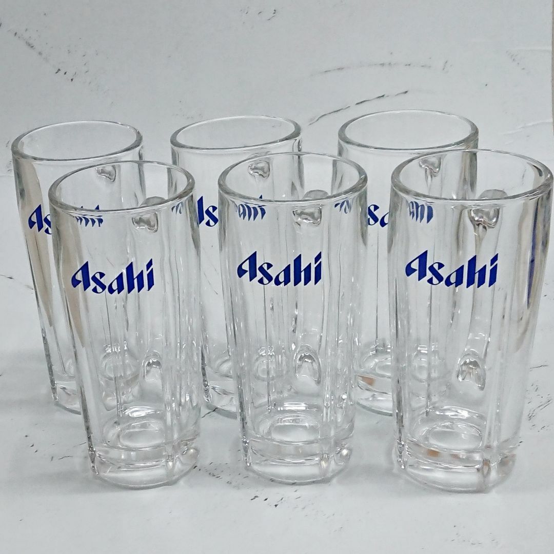 アサヒ(アサヒ)のAsahi 青ロゴ/ビールジョッキ 6個/アサヒビール インテリア/住まい/日用品のキッチン/食器(アルコールグッズ)の商品写真