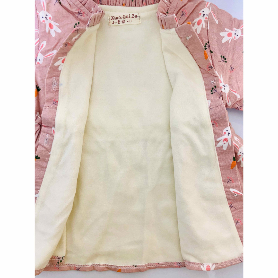 新品　裏起毛　うさぎ　100 キッズ/ベビー/マタニティのキッズ服女の子用(90cm~)(ワンピース)の商品写真