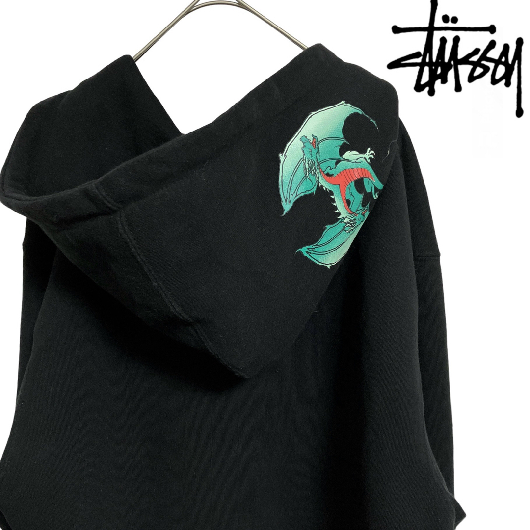 STUSSY - STUSSY プルオーバーパーカー ドラゴンプリント 龍 ネック