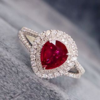 天然 ルビー ダイヤモンド リング 1ct k18 ¥5(リング(指輪))