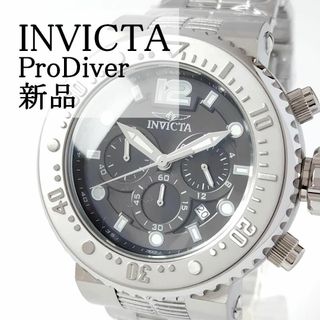 インビクタ(INVICTA)のシルバー/ブラック新品インビクタプロダイバー腕時計メンズ クォーツ 100M(腕時計(アナログ))