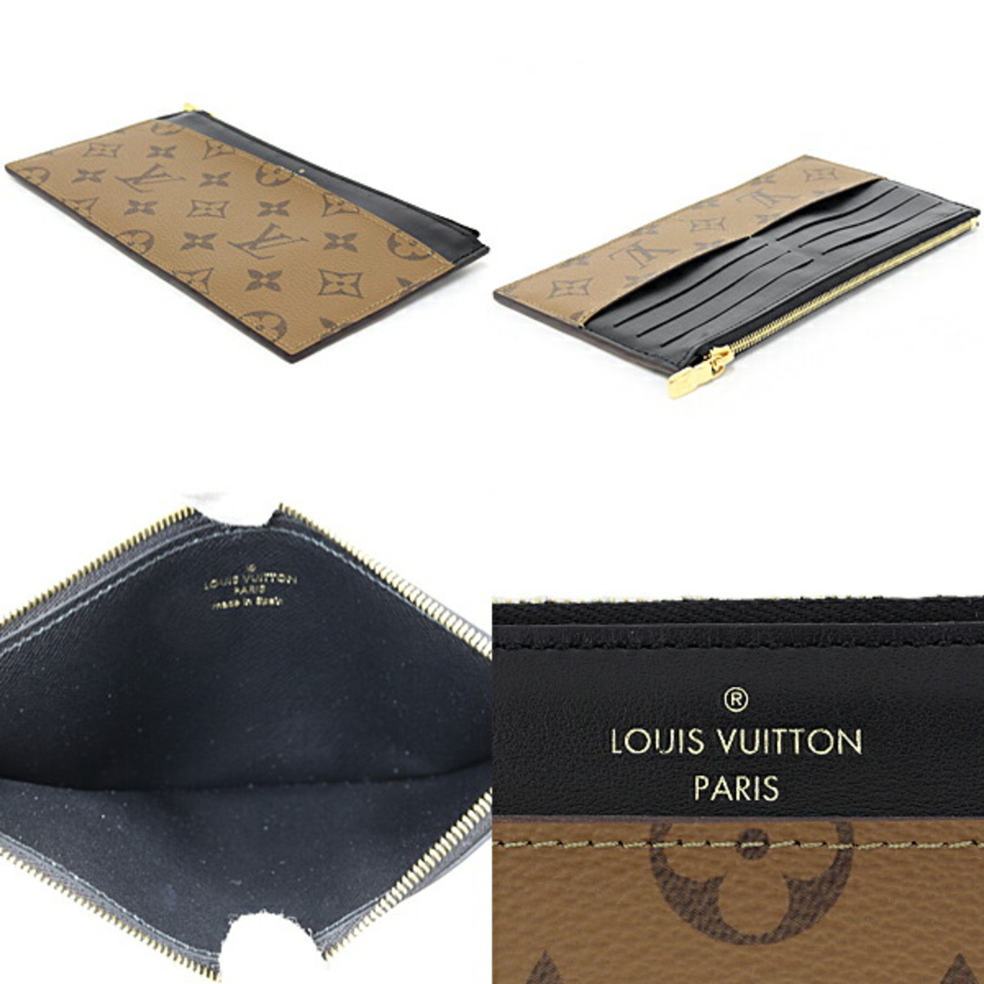 LOUIS VUITTON(ルイヴィトン)のルイ ヴィトン LOUIS VUITTON スリムパース 長財布 モノグラム リバース キャンバス M80390 ライトブラウン ブラック【中古】Aランク メンズのファッション小物(折り財布)の商品写真