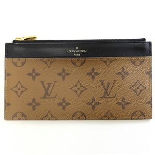 ルイヴィトン(LOUIS VUITTON)のルイ ヴィトン LOUIS VUITTON スリムパース 長財布 モノグラム リバース キャンバス M80390 ライトブラウン ブラック【中古】Aランク(折り財布)