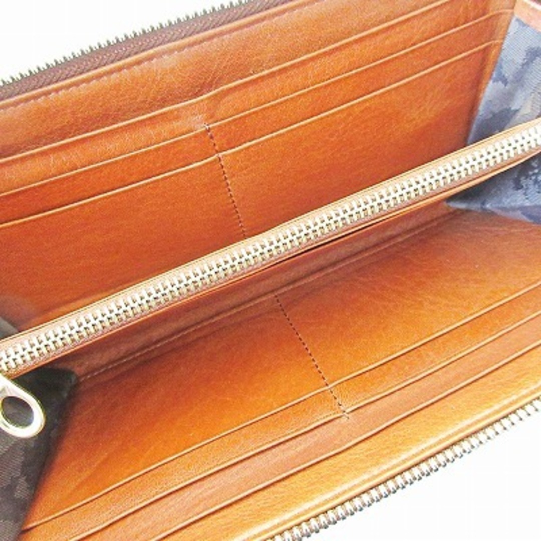 aniary(アニアリ)のアニアリ レザー 長財布 ロングウォレット ラウンドジップ ブラウン 茶 メンズのファッション小物(長財布)の商品写真