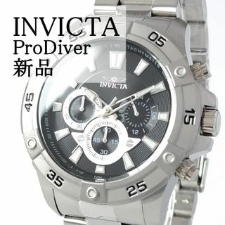 インビクタ(INVICTA)のシルバー/黒【新品】インビクタプロダイバー腕時計 メンズ クォーツ(腕時計(アナログ))