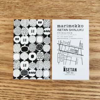 マリメッコ(marimekko)のマリメッコ　ショップカード　1枚(ショップ袋)