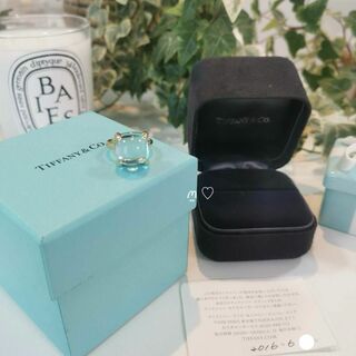 ティファニー(Tiffany & Co.)のティファニー　シュガースタックリング　9号　ブルートパーズ　Ꮶ18ゴールド(リング(指輪))