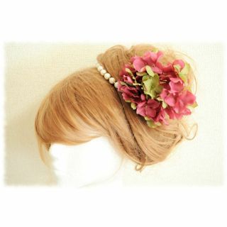 あじさいUピン（ワインレッド）(ヘアアクセサリー)