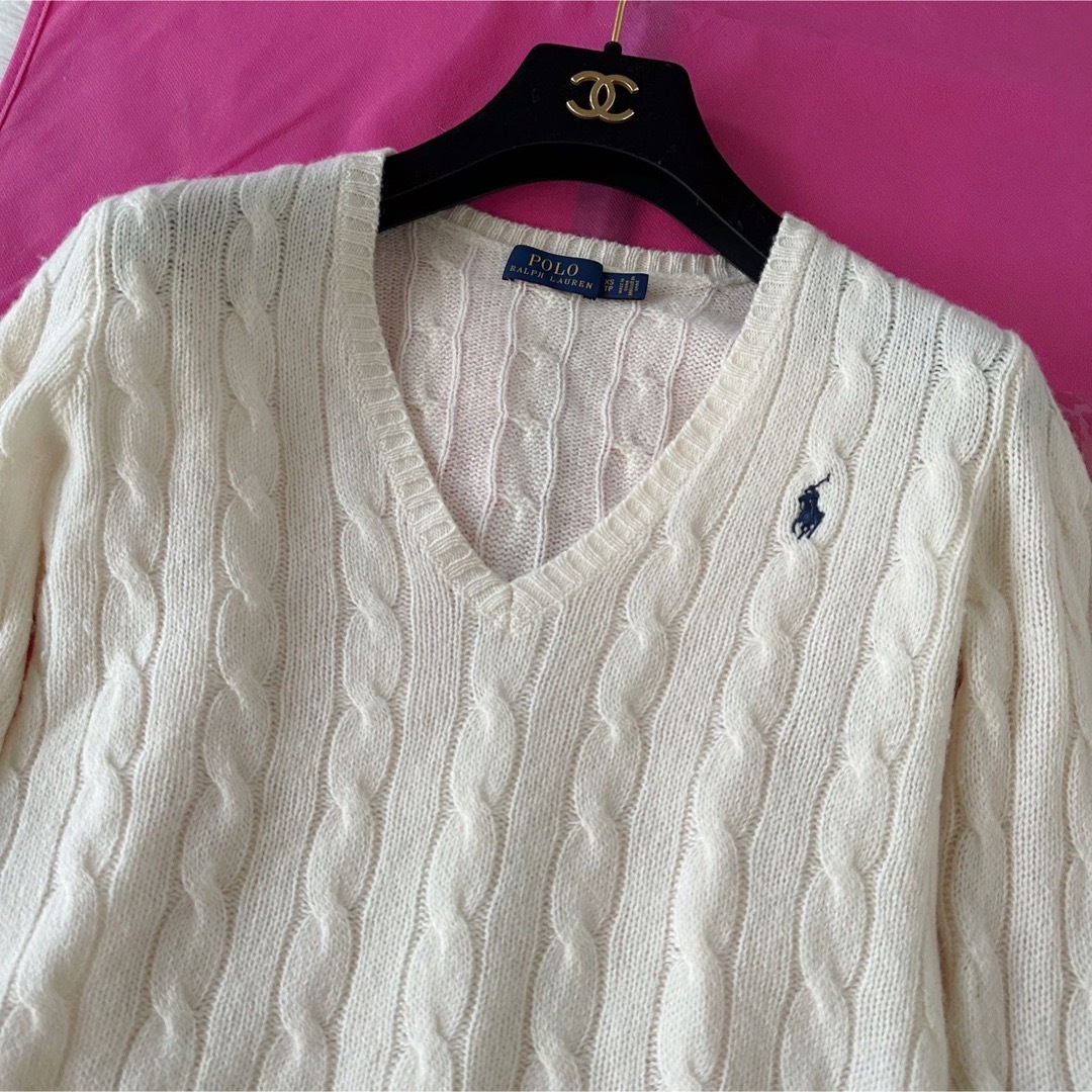 POLO RALPH LAUREN(ポロラルフローレン)の ★【美品】POLO RALPH LAURENウールカシミヤケーブルニットXS  レディースのトップス(ニット/セーター)の商品写真