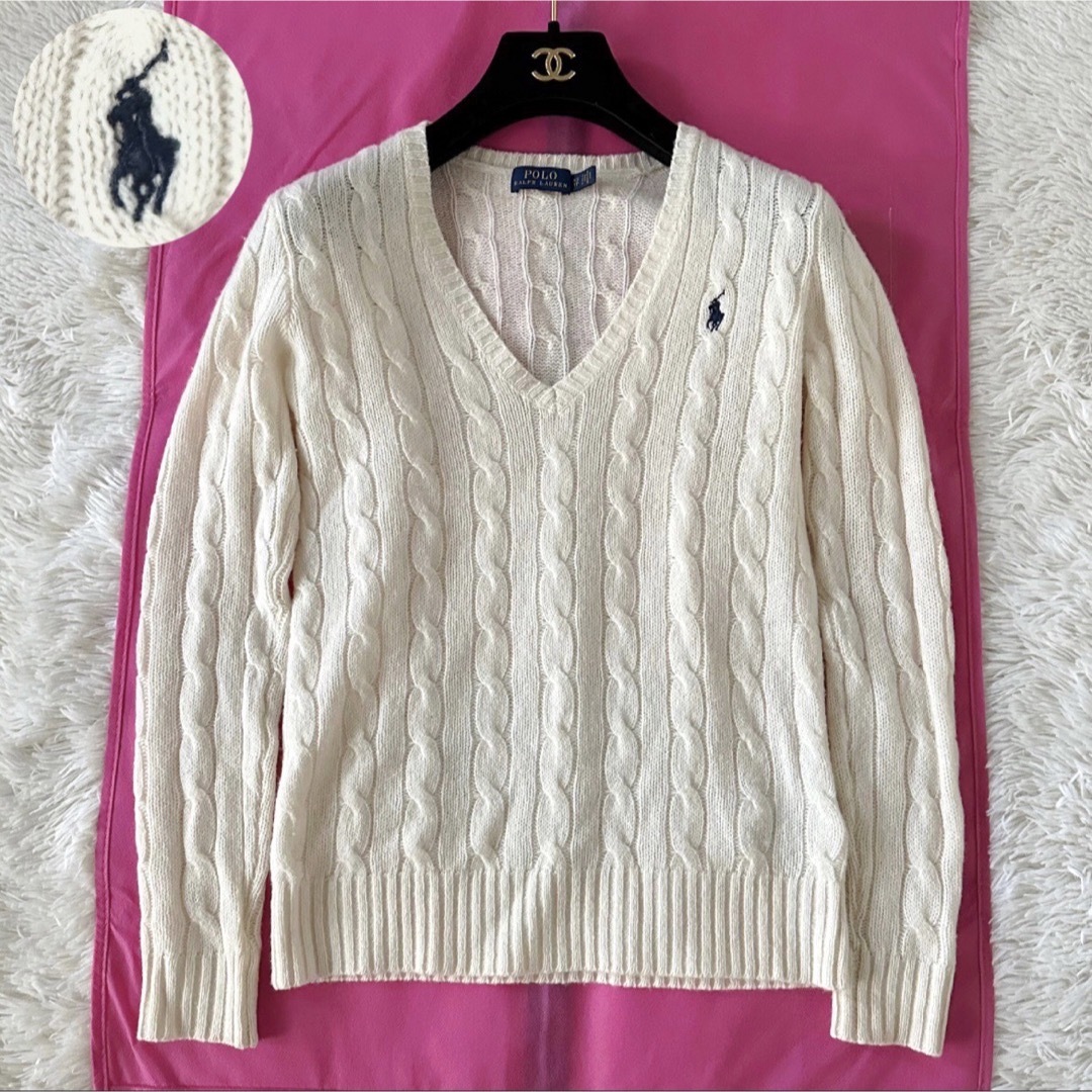 POLO RALPH LAUREN(ポロラルフローレン)の ★【美品】POLO RALPH LAURENウールカシミヤケーブルニットXS  レディースのトップス(ニット/セーター)の商品写真