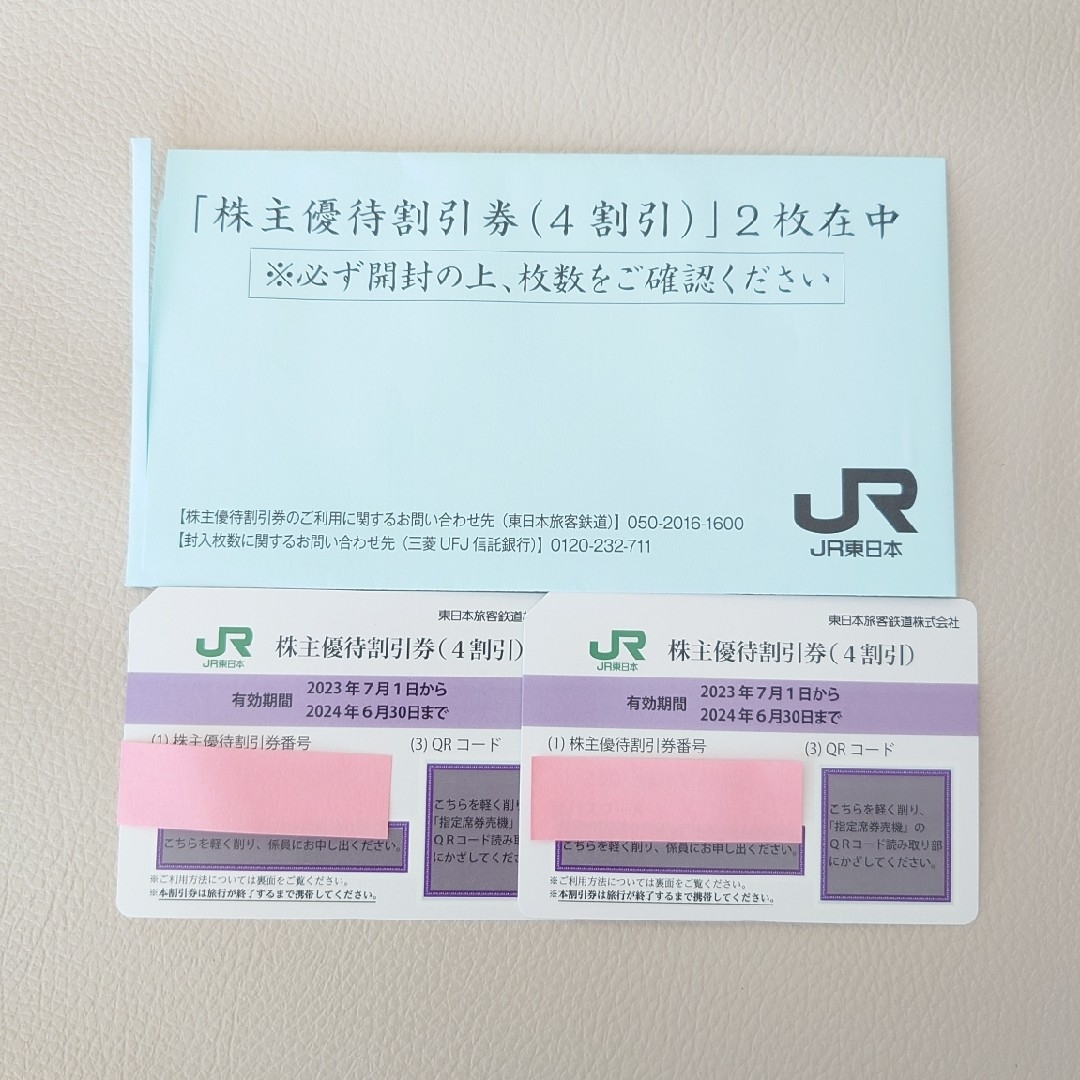 JR東日本　株主優待割引券　2枚チケット