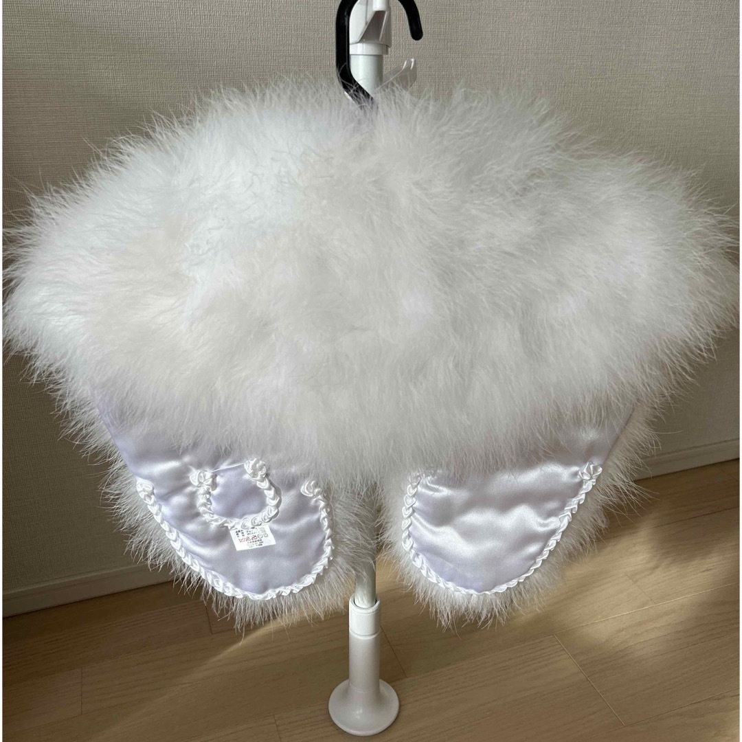 成人式　ショール　フェザーストール　羽毛100% 白　ホワイト　ファー　振袖 レディースの水着/浴衣(和装小物)の商品写真