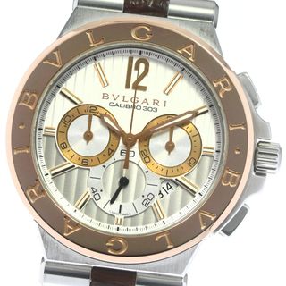 ブルガリ(BVLGARI)のブルガリ BVLGARI DGP42SGCH ディアゴノ カリブロ303 クロノグラフ K18PGベゼル 自動巻き メンズ 良品 箱・保証書付き_791014(腕時計(アナログ))