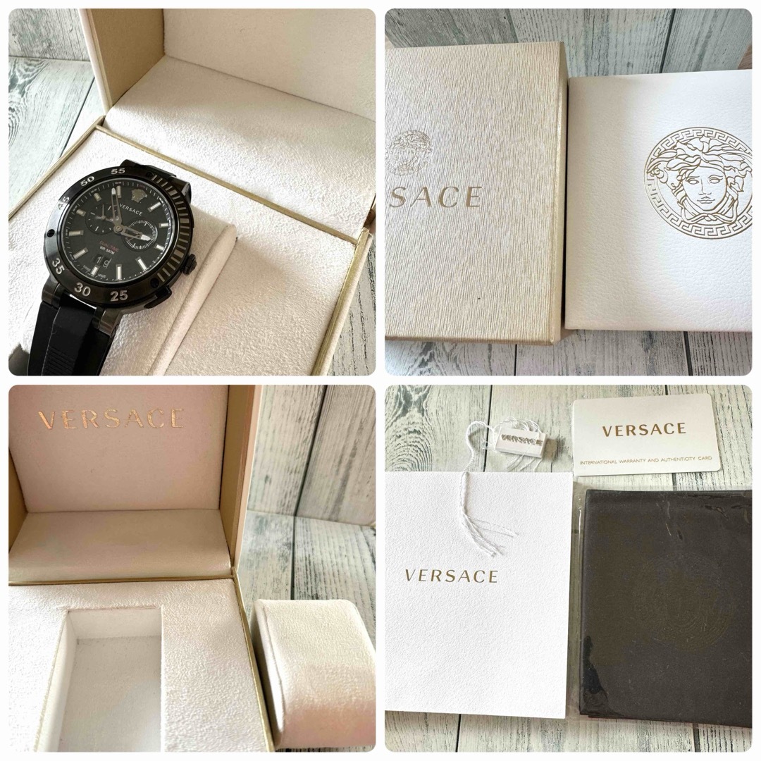 VERSACE(ヴェルサーチ)の【美品】VERSACE ヴェルサーチ 腕時計 デュアルタイム ブラック メンズの時計(腕時計(アナログ))の商品写真