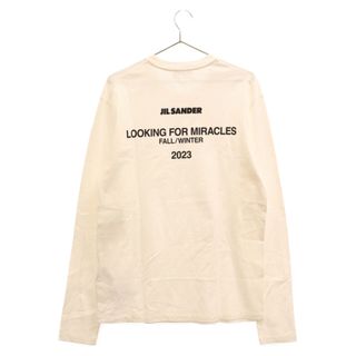 ジルサンダー(Jil Sander)のJIL SANDER ジルサンダー 23AW バックロゴプリント長袖Tシャツ ロングスリーブカットソー ロンT ホワイト J22GC0141(Tシャツ/カットソー(七分/長袖))