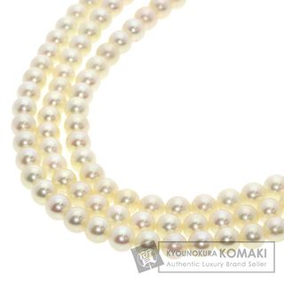 ミキモト(MIKIMOTO)のMIKIMOTO パール 真珠 3連 ネックレス SV レディース(ネックレス)