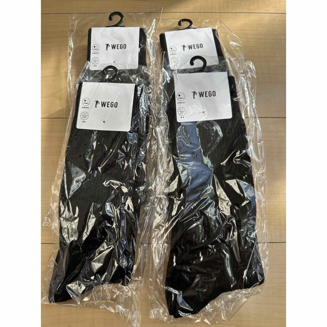 WEGO(ウィゴー)のWEGO 靴下　4足　ブラック25〜27 メンズ　ソックス　socks メンズのレッグウェア(ソックス)の商品写真