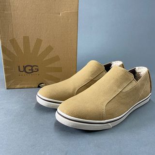 アグ(UGG)の3L23 UGG アグ M BRACKEN CANVAS スリッポン スニーカー 27cm ベージュ キャンバス シューズ ボア レザー 箱有り(スニーカー)