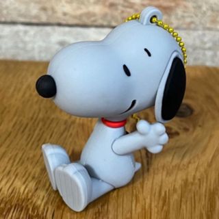 SNOOPY ラバーマスコットキーホルダー グレー(キーホルダー)