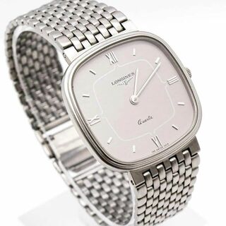 《美品》LONGINES 腕時計 シルバー スクエア 薄型 ユニセックス c