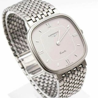 ロンジン(LONGINES)の《美品》LONGINES 腕時計 シルバー スクエア 薄型 ユニセックス c(腕時計)