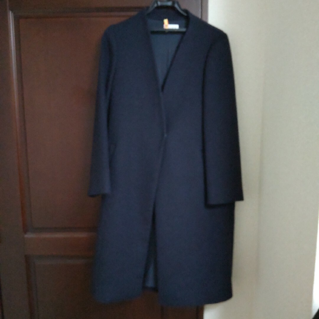 PLST(プラステ)のプラステ　ノーカラーチェスターコート　紺 レディースのジャケット/アウター(チェスターコート)の商品写真