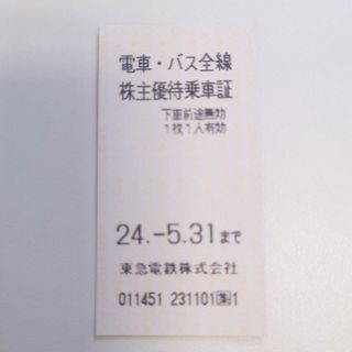 アイ(i)の東急 電車・バス全線 株主優待 乗車証 乗車券 1枚 2024年5月31日まで(その他)