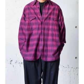 コモリ(COMOLI)の21AW COMOLI コモリ ウールシルク ワークシャツ PINK サイズ1(シャツ)