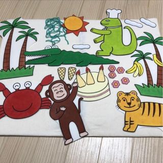 イグアナレストラン パネルシアターの型紙 保育士　幼稚園　誕生会(型紙/パターン)