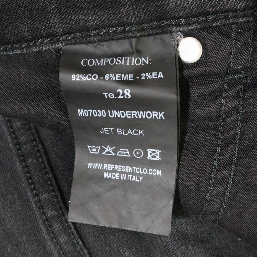 REPRESENT（C）(リプレゼント)のリプレゼント ブラックダメージ加工ストレッチジーンズ スキニーパンツ W28 メンズのパンツ(デニム/ジーンズ)の商品写真