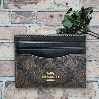 コーチ(COACH)のCOACH(コーチ) カードケース  ブラウン/ブラック(パスケース/IDカードホルダー)