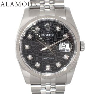 ロレックス(ROLEX)の【保証書付】 ロレックス 116234G デイトジャスト 36 SS M番(2007～2008年) 自動巻き 腕時計 ジュビリー 2008年12月購入 ブラック シルバー メンズ 40802069708 【中古】【アラモード】(腕時計(アナログ))