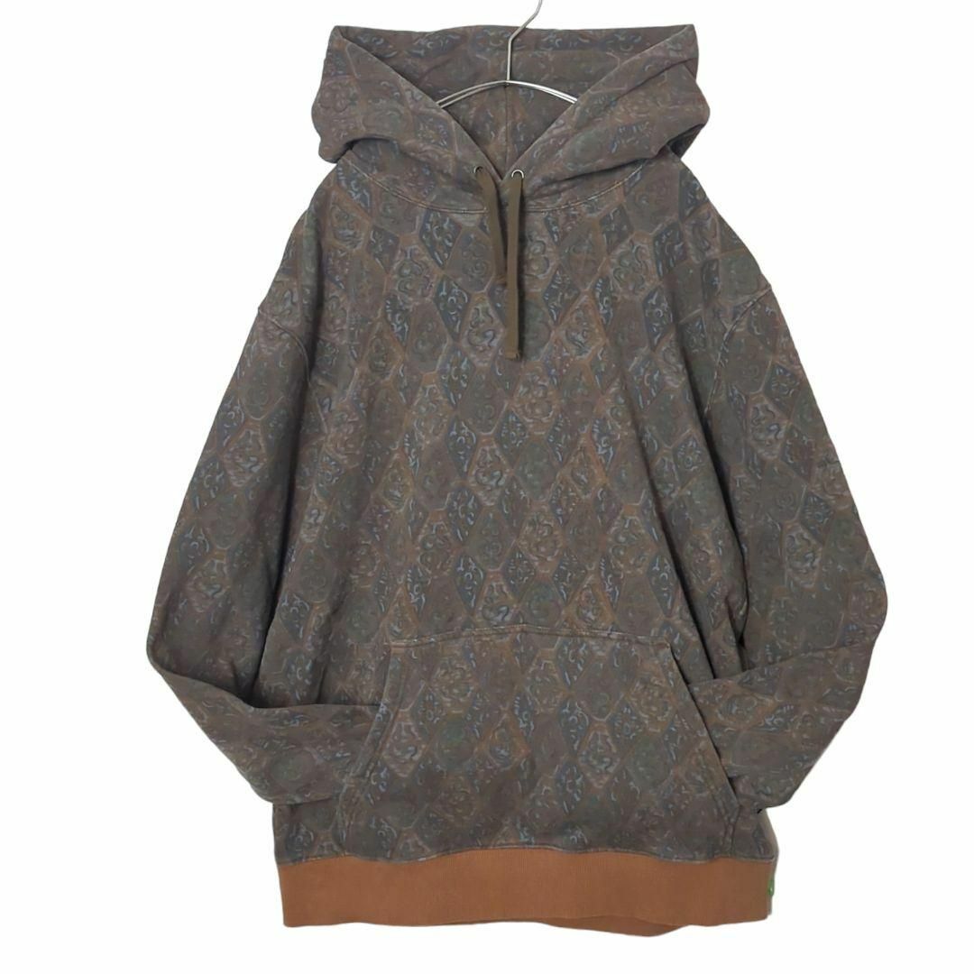 STUSSY(ステューシー)の☆美品☆ STUSSY HOODIE プルオーバーパーカー 総柄  M メンズのトップス(パーカー)の商品写真