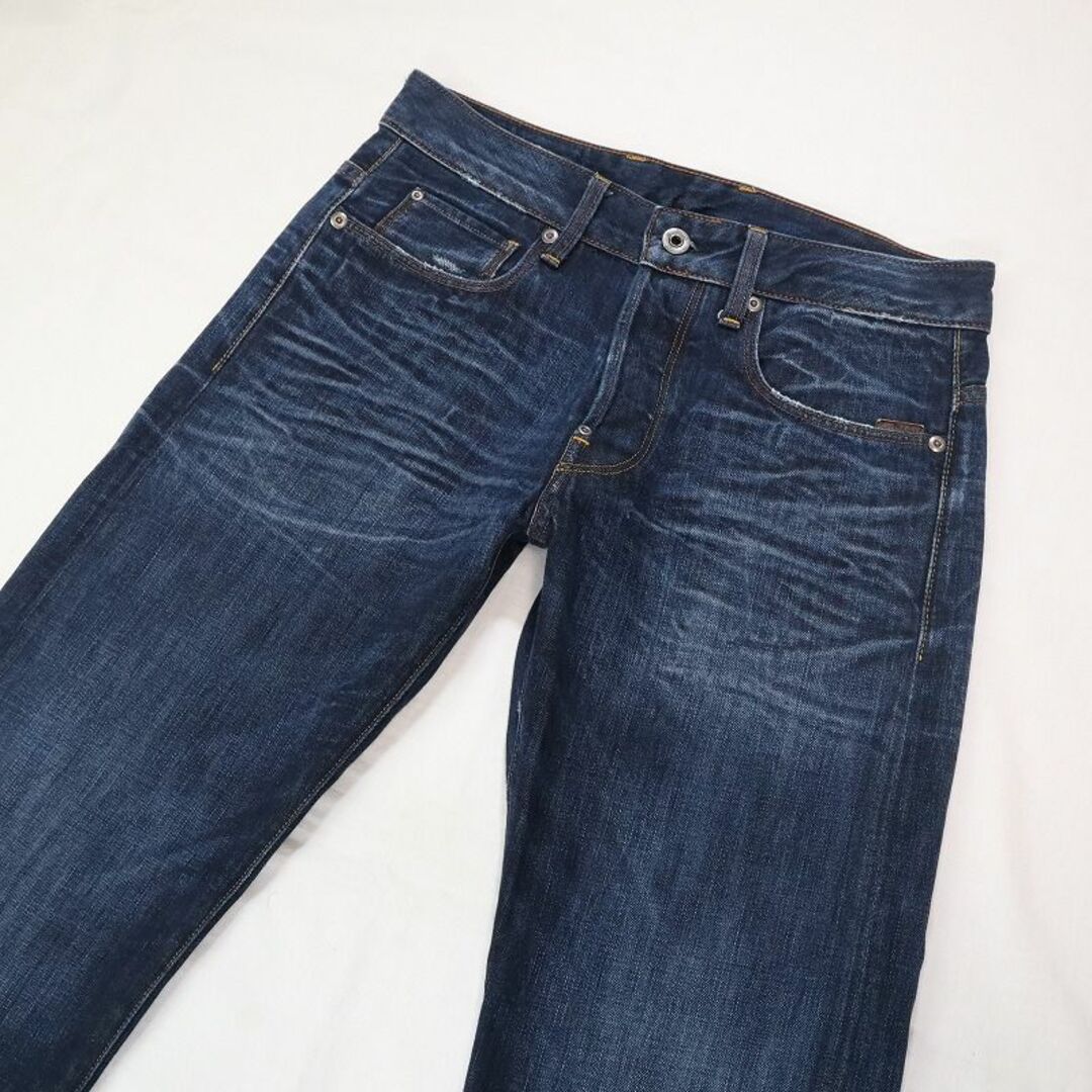 G-STAR RAW(ジースター)のジースターロウ アタック ストレートジーンズ 濃紺ボタンフライデニム W28 メンズのパンツ(デニム/ジーンズ)の商品写真