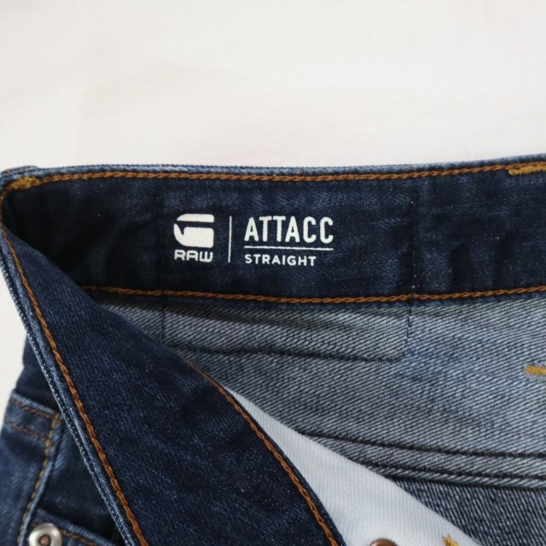 G-STAR RAW(ジースター)のジースターロウ アタック ストレートジーンズ 濃紺ボタンフライデニム W28 メンズのパンツ(デニム/ジーンズ)の商品写真