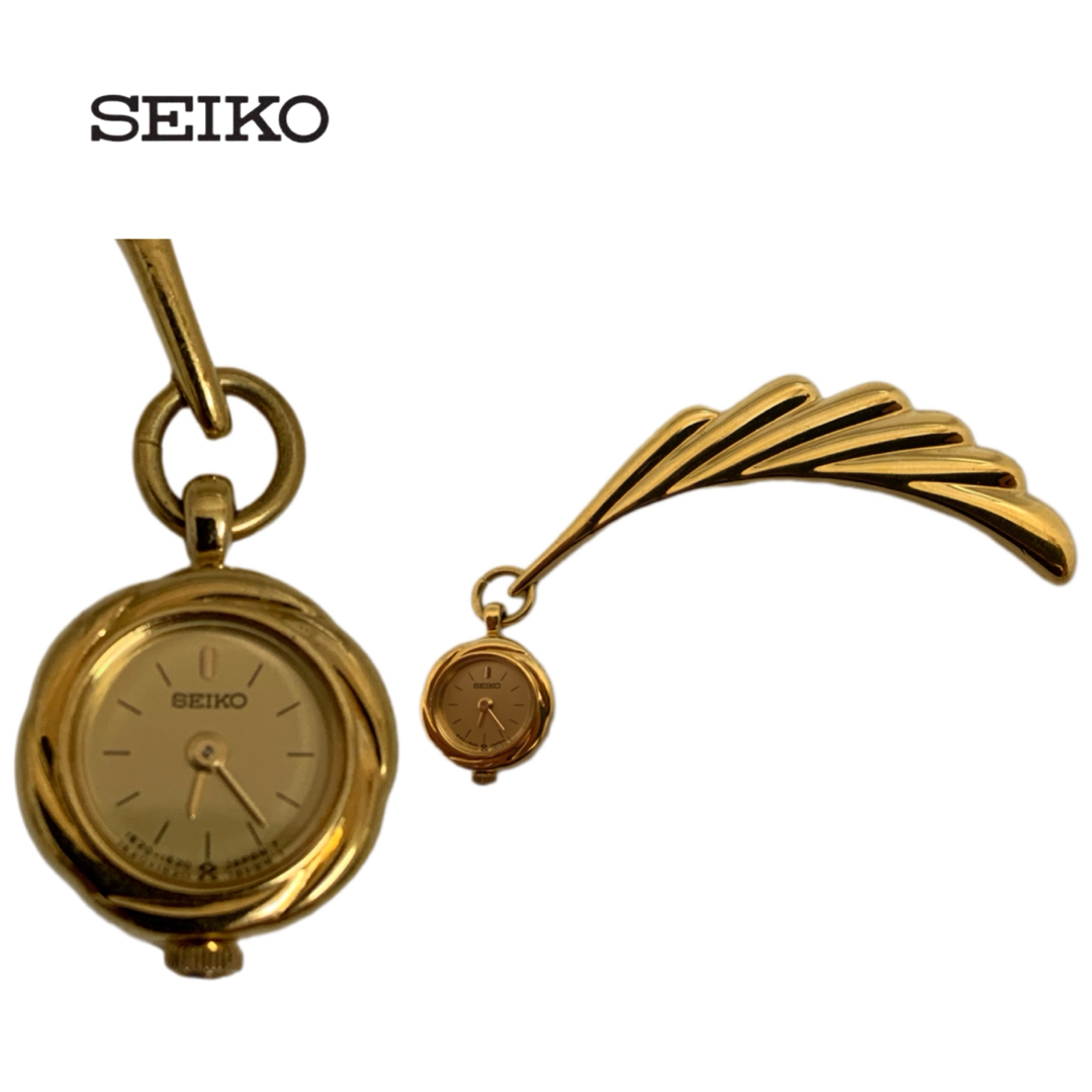 SEIKO VINTAGE セイコー 日本製 ブローチウォッチ ゴールド 不動品ブローチ/コサージュ