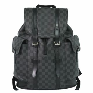 ルイヴィトン(LOUIS VUITTON)の本物 ルイヴィトン LOUIS VUITTON LV クリストファー MM ダミエ グラフィット リュックサック バックパック ブラック グレー N41379 ビトン バッグ 中古(バッグパック/リュック)