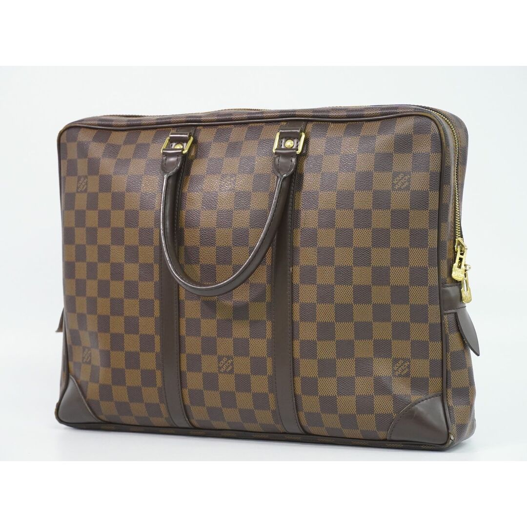 LOUIS VUITTON(ルイヴィトン)の本物 ルイヴィトン LOUIS VUITTON LV ポルトドキュマンヴォワヤージュ ダミエ エベヌ ビジネスバッグ ハンドバッグ ブラウン N41124 ビトン バッグ 中古 メンズのバッグ(ビジネスバッグ)の商品写真