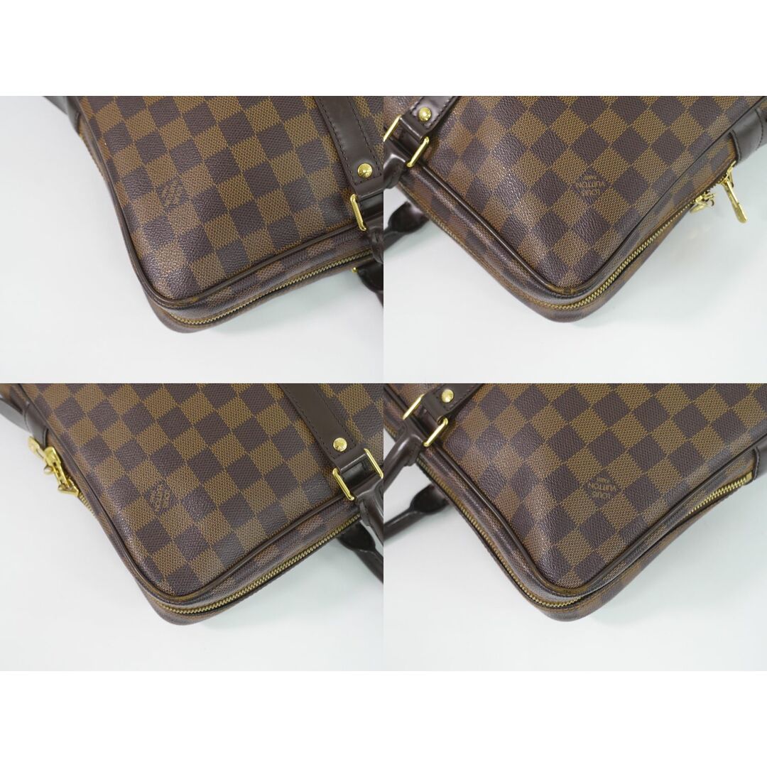 LOUIS VUITTON(ルイヴィトン)の本物 ルイヴィトン LOUIS VUITTON LV ポルトドキュマンヴォワヤージュ ダミエ エベヌ ビジネスバッグ ハンドバッグ ブラウン N41124 ビトン バッグ 中古 メンズのバッグ(ビジネスバッグ)の商品写真