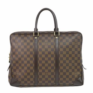 ルイヴィトン(LOUIS VUITTON)の本物 ルイヴィトン LOUIS VUITTON LV ポルトドキュマンヴォワヤージュ ダミエ エベヌ ビジネスバッグ ハンドバッグ ブラウン N41124 ビトン バッグ 中古(ビジネスバッグ)