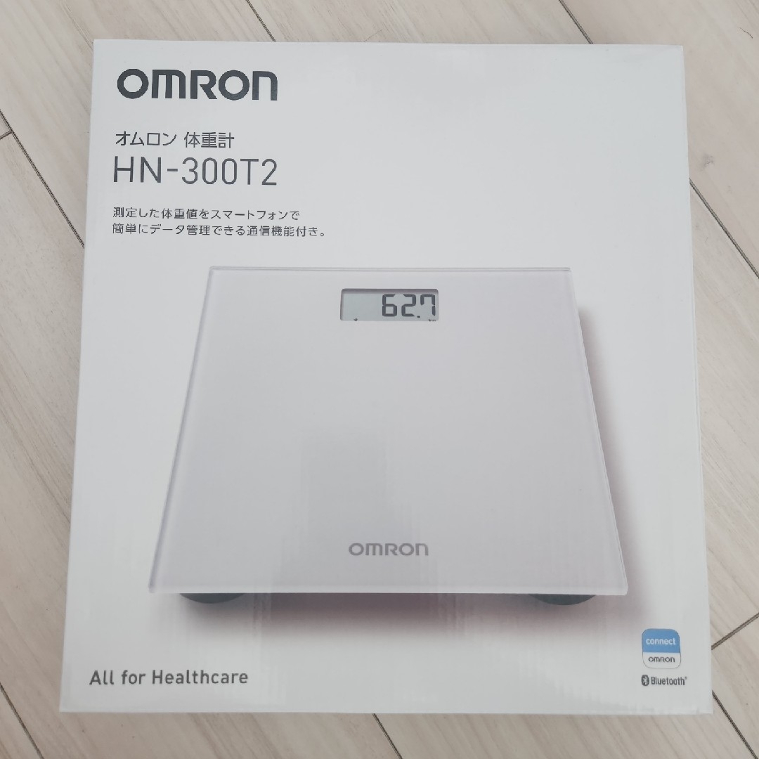 OMRON(オムロン)の新品　体重計　オムロン　HN-300T2　ホワイト スマホ/家電/カメラの美容/健康(体重計/体脂肪計)の商品写真