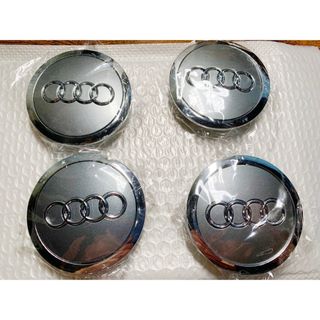 アウディ(AUDI)の【新品未使用】4枚セット　69MM アウディAudi ホイールセンターキャップ(車外アクセサリ)